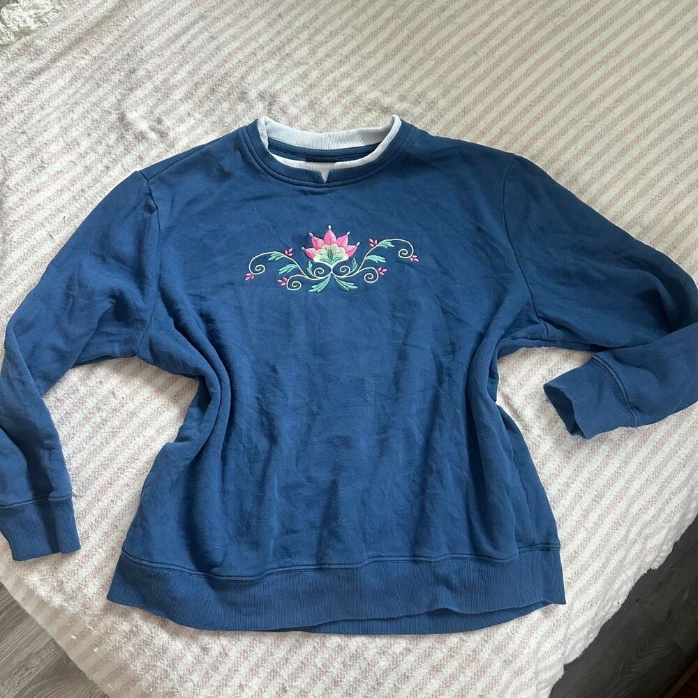 Women's Blue and Navy Sweatshirt